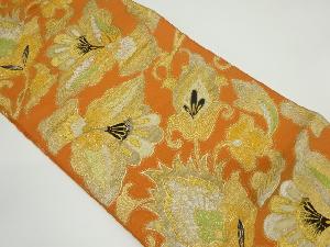 アンティーク　花更紗模様織り出し袋帯（材料）